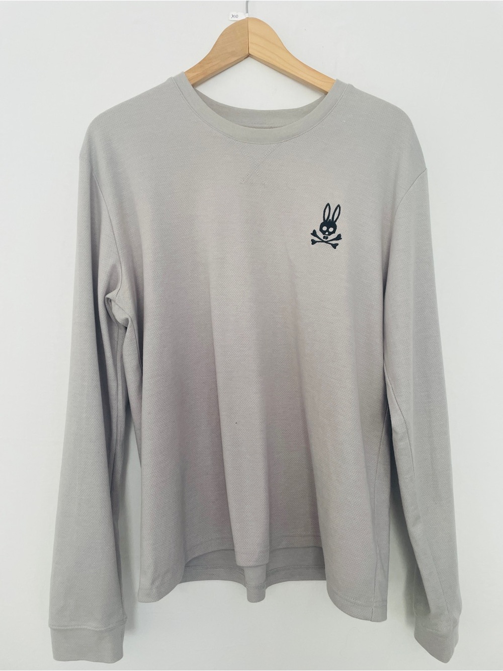 NWT Men's psycho Bunny Long Sleeve Crewneck Sweater in Light Gray